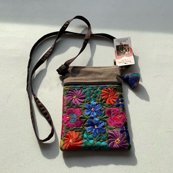 Boho Embroidered Satchel w/ Flowers 🌸 - Picture 1 of 16